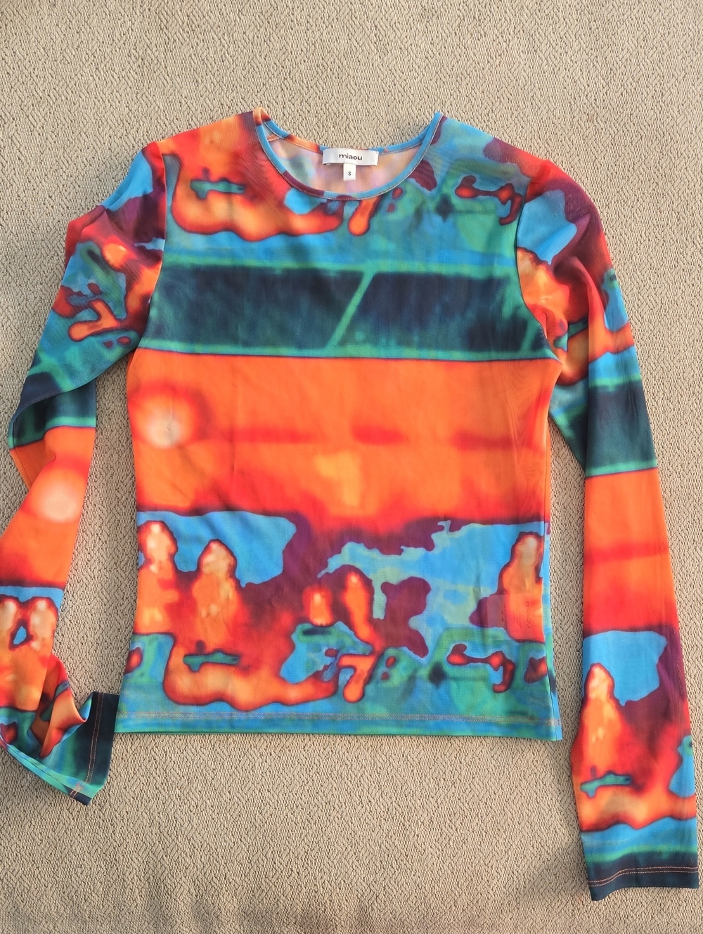 Miaou Long Sleeve Tee in the vibrant, multi-colored "Thermal" print